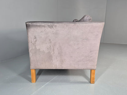 Vintage Mogens Hansen 2.5 Seat Settee Grey Leather 1980s Retro EB11644 M3SS21