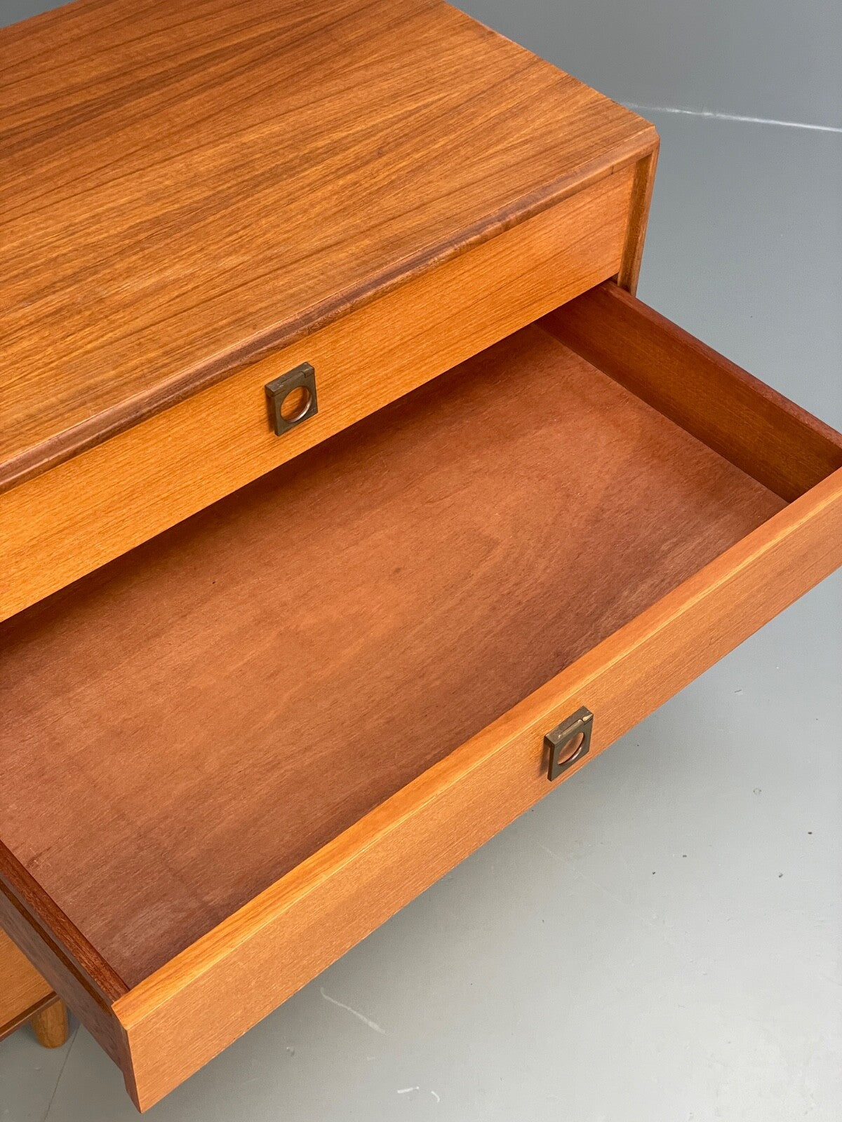 G Plan Teak Chest Of Drawers Vintage 1970s Brass Handles Felt Lined EB9762 MWOO - UKDK FURNITURE