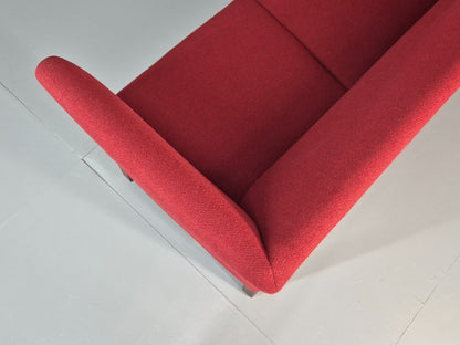 Vintage Danish Two Seater Sofa Mid Century Modern Retro Red Wool EB11363 M2SS16