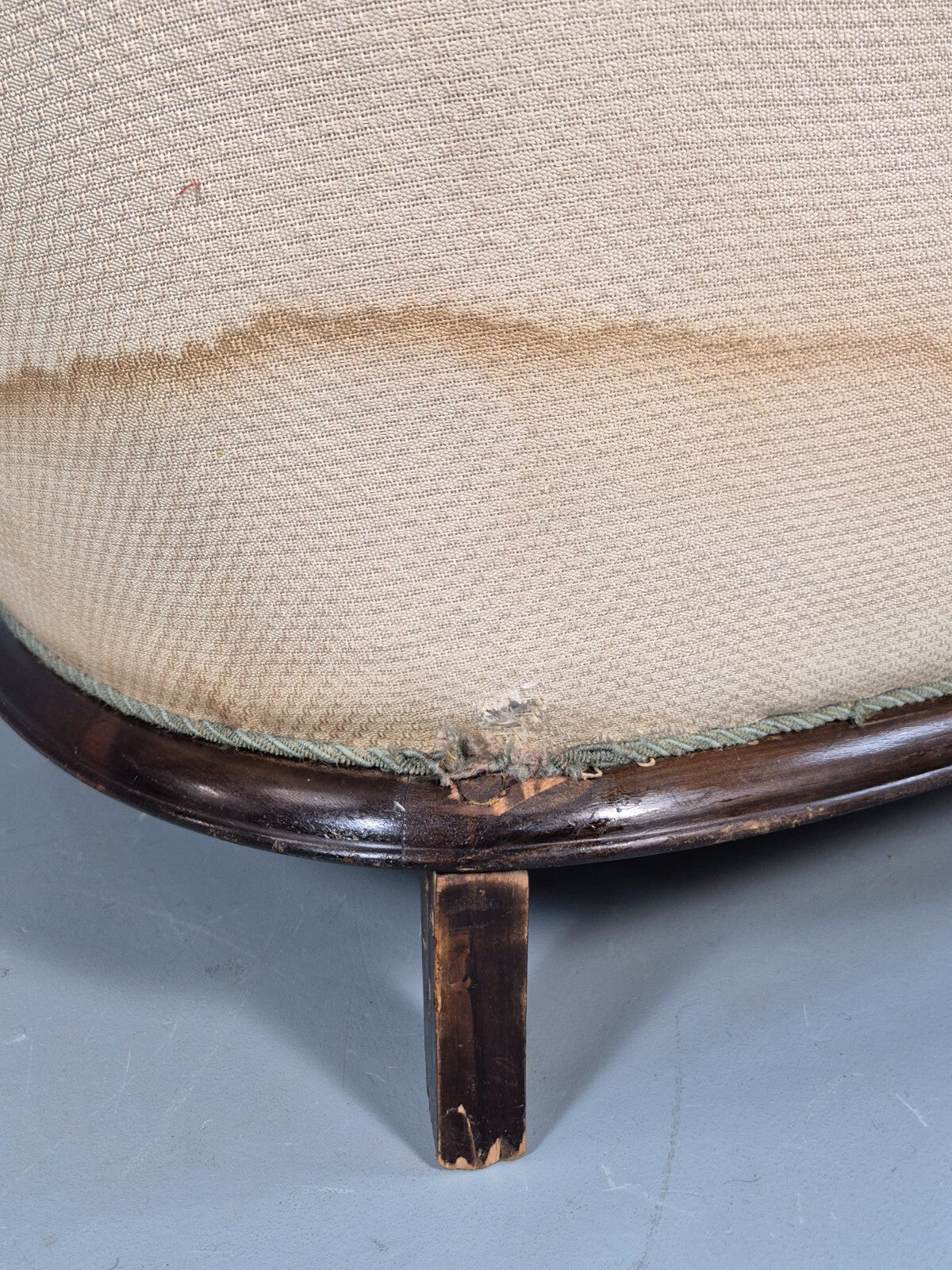 Antique Mahogany Shell Back Cream And Green Armchair Floral Pattern EB9531 VCLO - UKDK FURNITURE