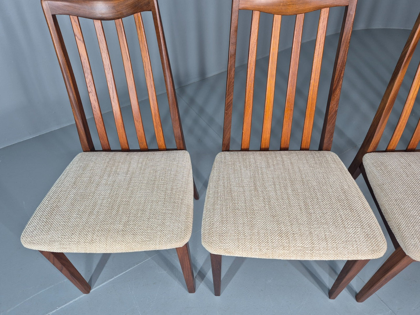 4 Vintage G Plan Ffresco Dining Chars Teak Cream Seats 1970s Retro EB11591 MDIN5