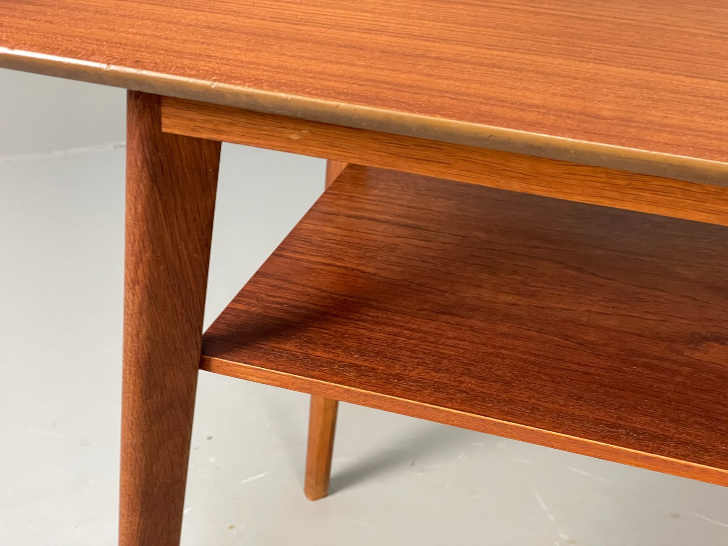 Vintage Teak Side Table 1960s Oak Legs Danish Retro EB11493 MWOO9