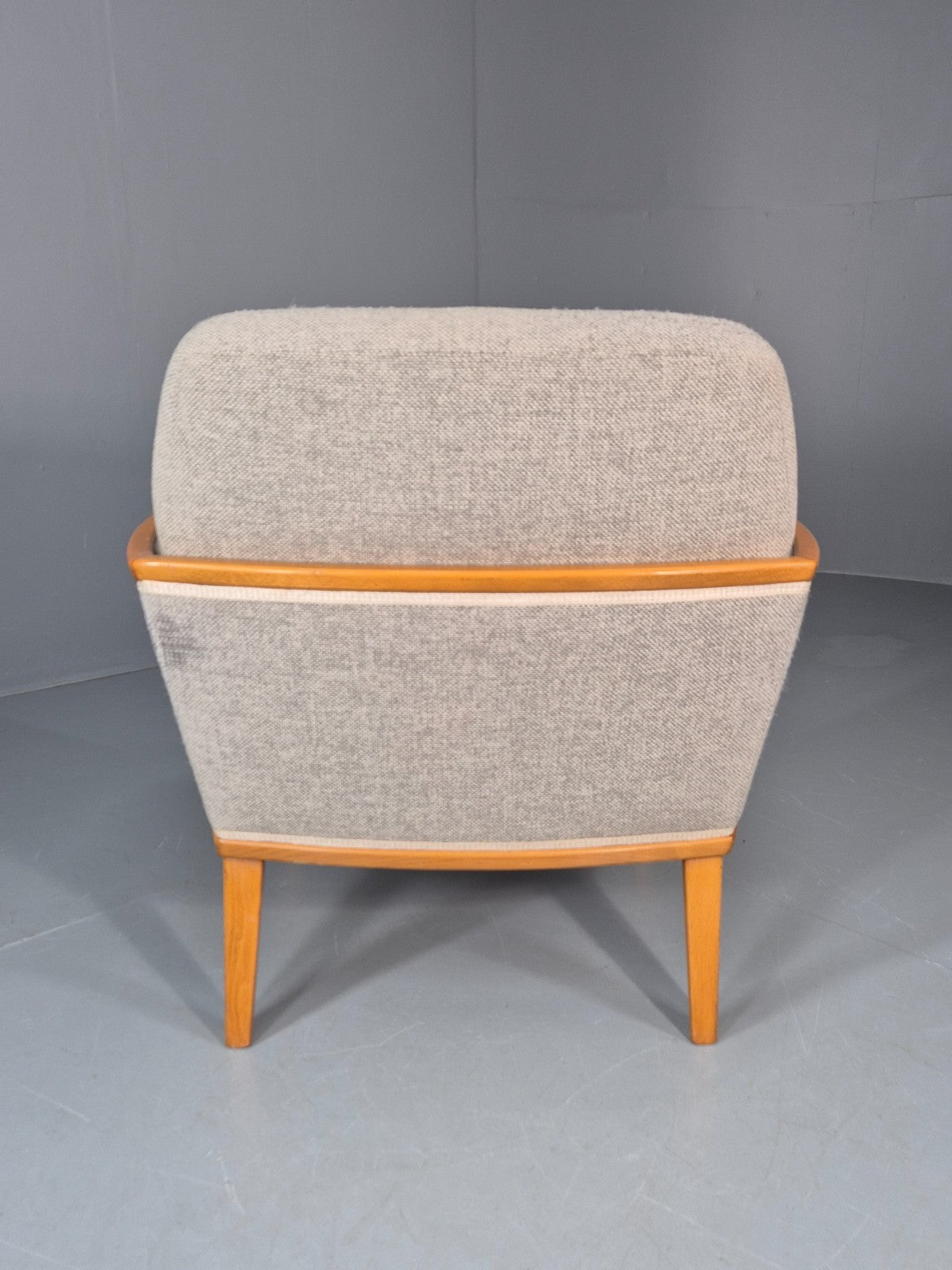 Vintage MIdcentury Lounge Chair 1950s Sweden Retro Grey Wool Beech EB11095 MNOR11