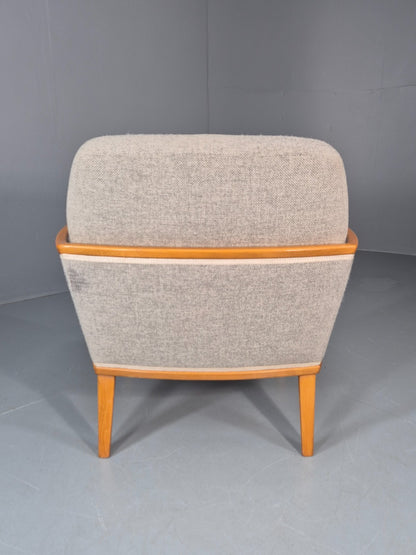 Vintage MIdcentury Lounge Chair 1950s Sweden Retro Grey Wool Beech EB11095 MNOR11