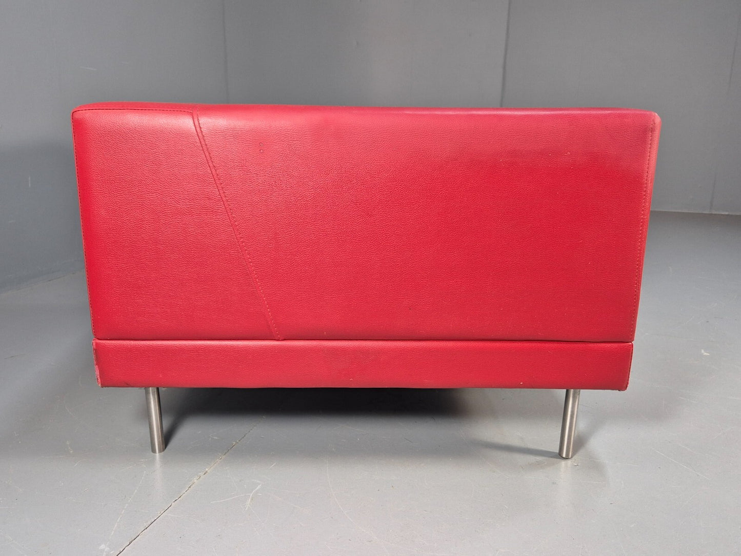 Vintage Red Vinyl Modern Design Lounge Chair Modus Brand Retro Style EB9409 MNOR - UKDK FURNITURE
