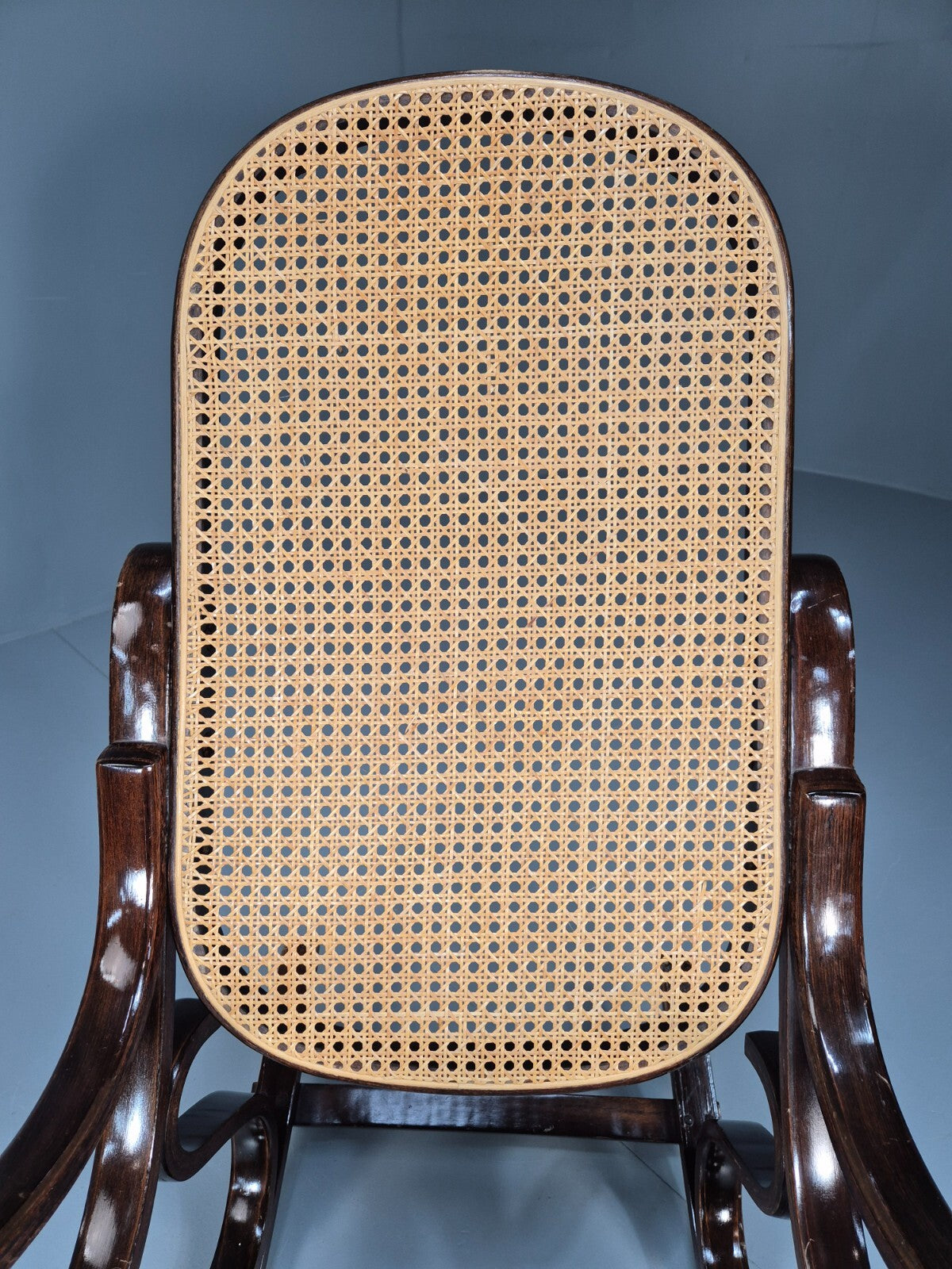 Vintage Rocking Chair Rattan and Bentwood Thonet Style 1970s Retro EB8945 VBER18