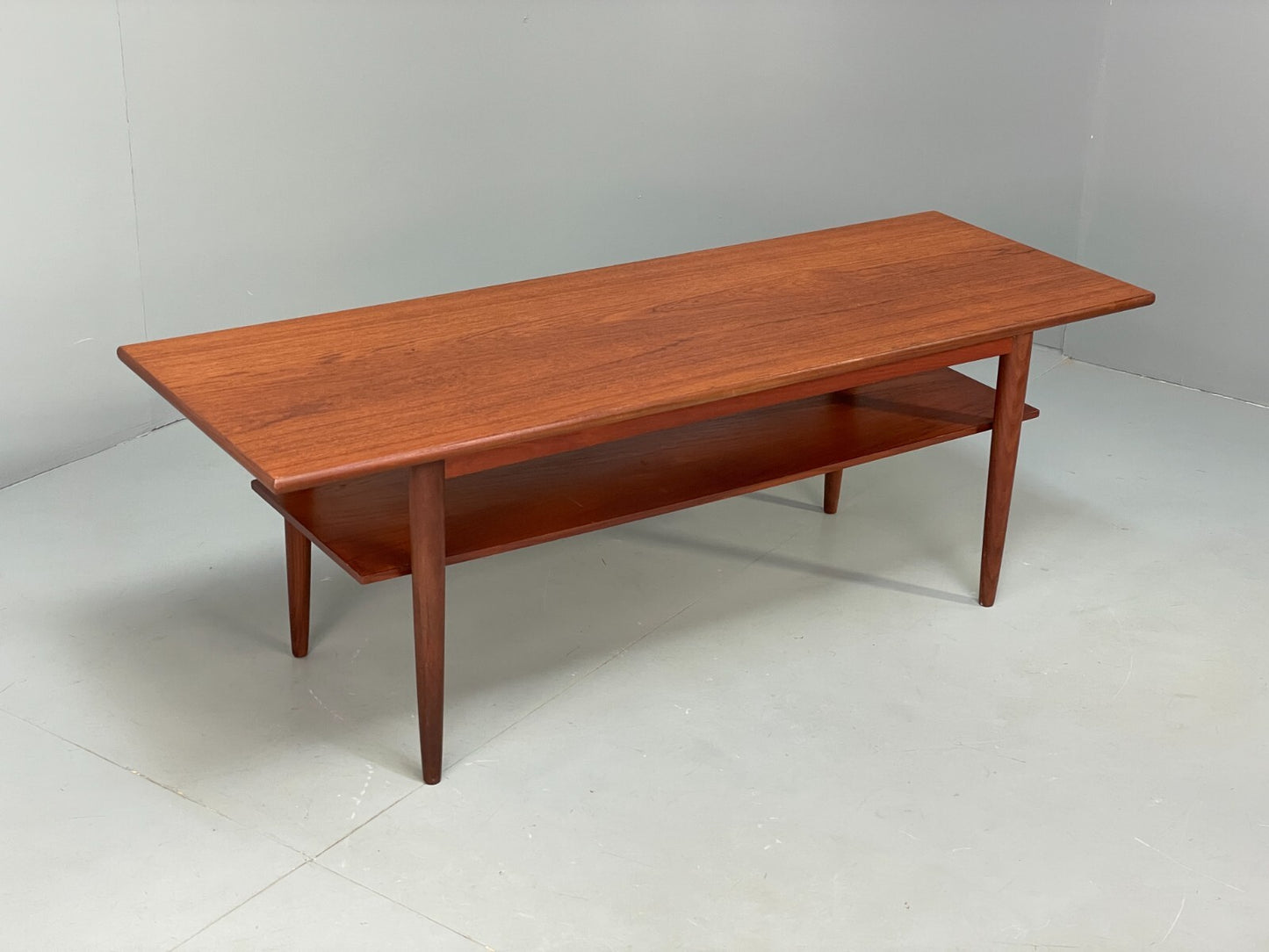 Vintage Teak Coffee Table With Magazine Rack Retro Danish Design EB9426 MWOO - UKDK FURNITURE
