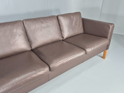Vintage Danish 3 Seat Brown Leather Sofa Mid Century Style  Retro EB10544 M3SS3
