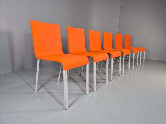 6 Orange Vitra Chairs By Maarten Van Severen Model .03 1990s EB11731 MDIN1
