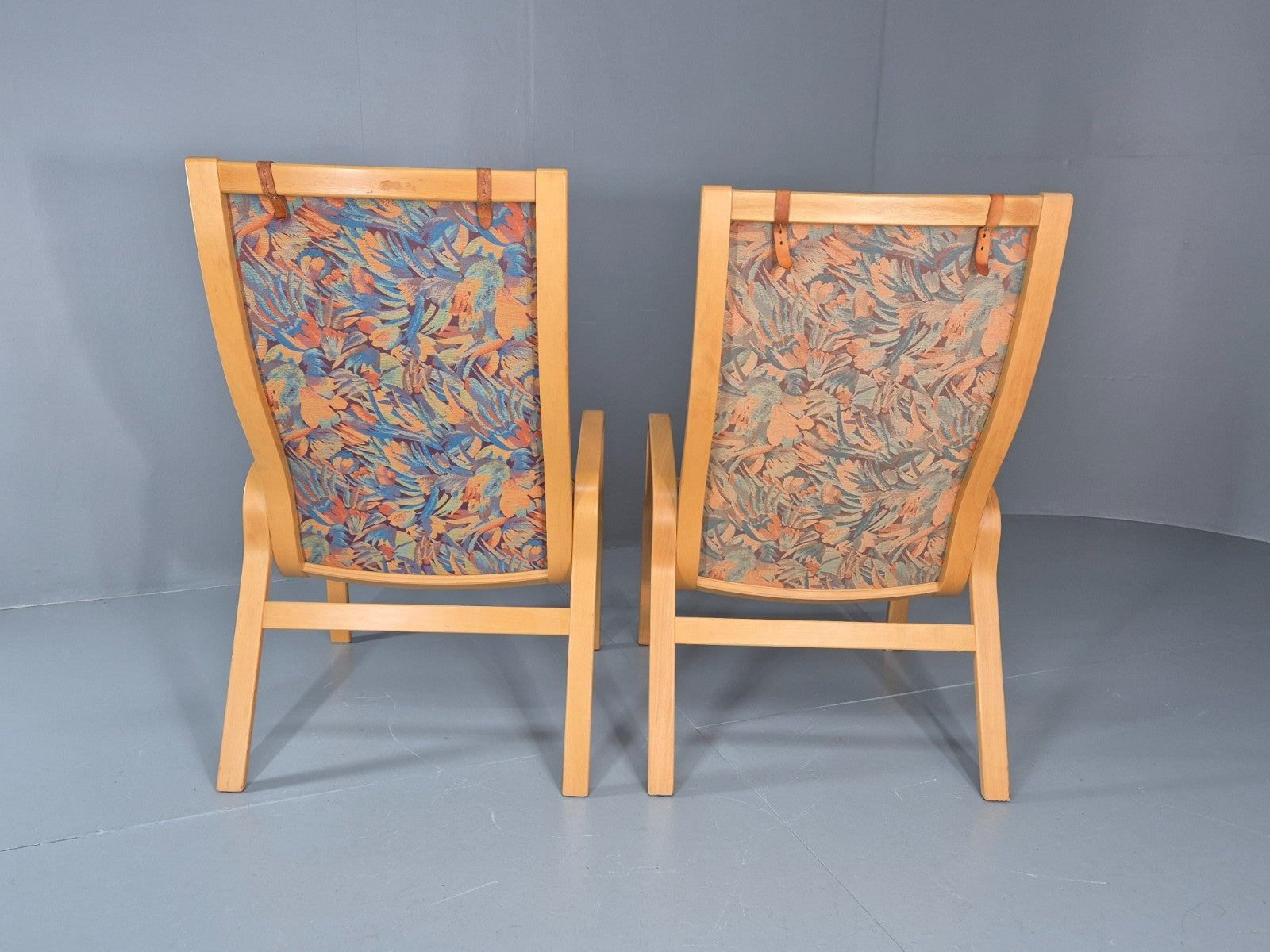 2 Vintage Bentwood Lounge Chairs Finn Ostergaard 1980s Retro MCM EB11337 MBEN9
