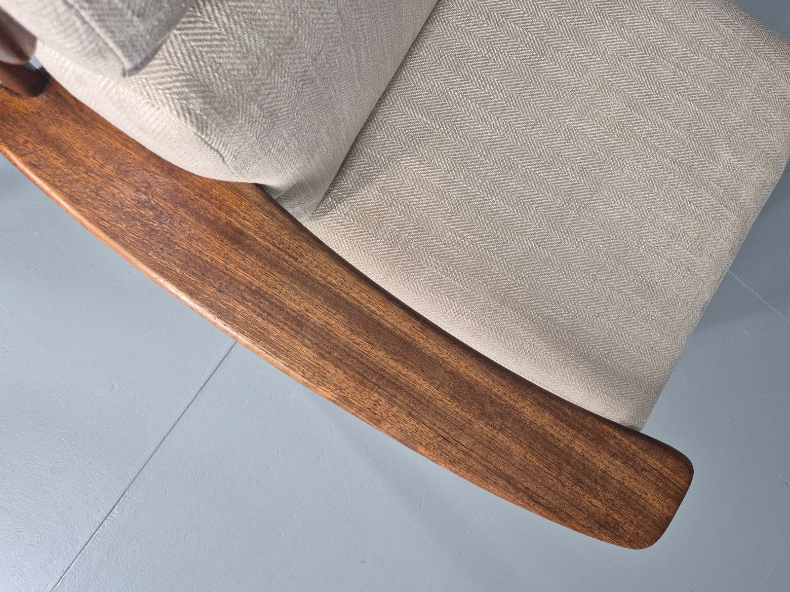 Vintage Mid Century Teak Lounge Chair Danish 1970s New Upholstery EB11138 MNOR9