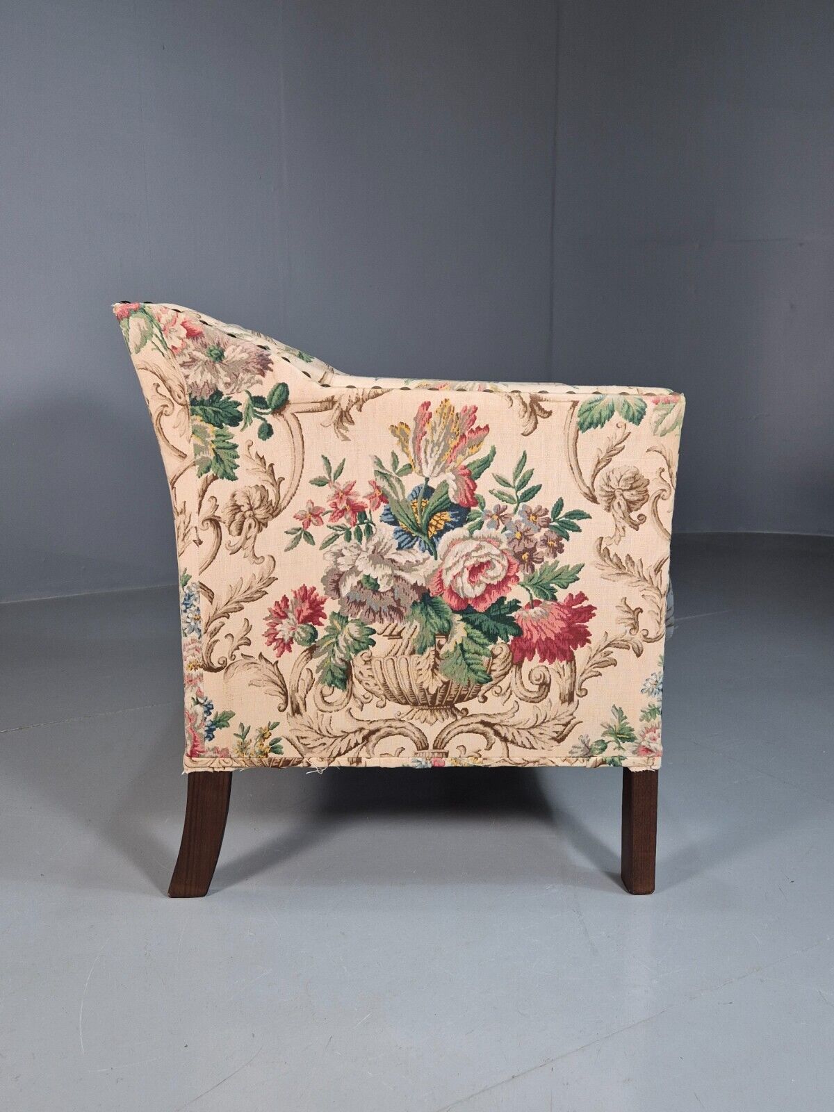 Vintage Danish Lounge Chair Floral Upholstery Retro 1950s EB7869 MNOR - UKDK FURNITURE