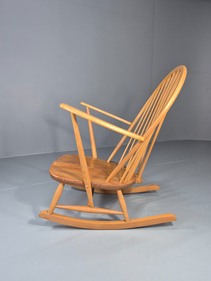 Vintage Ercol Rocking Chair Model 315 Grandfather Chair Blonde Wood EB11273 MNOR1