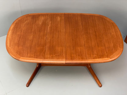 Teak Extending Dining Table Oval Vintage Danish Edvard Valentinsen EB9753 MWOO - UKDK FURNITURE