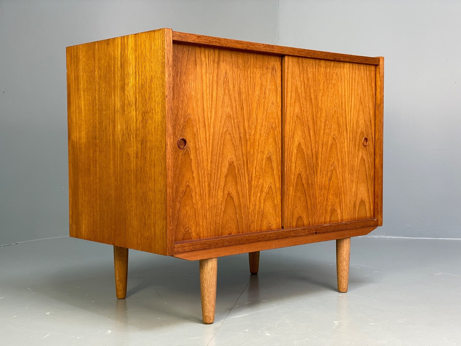 Vintage Danish Teak Cabinet 1970s Retro Sliding Doors Shelf EB9834 MWOO - UKDK FURNITURE