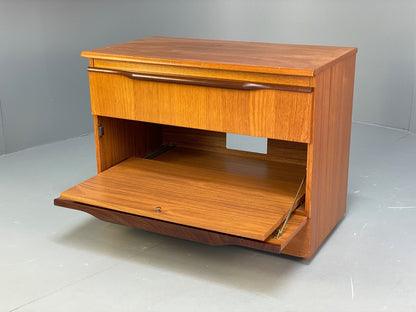 Vintage Teak Media Unit 1970s Retro Drawer EB10010 MWOO - UKDK FURNITURE