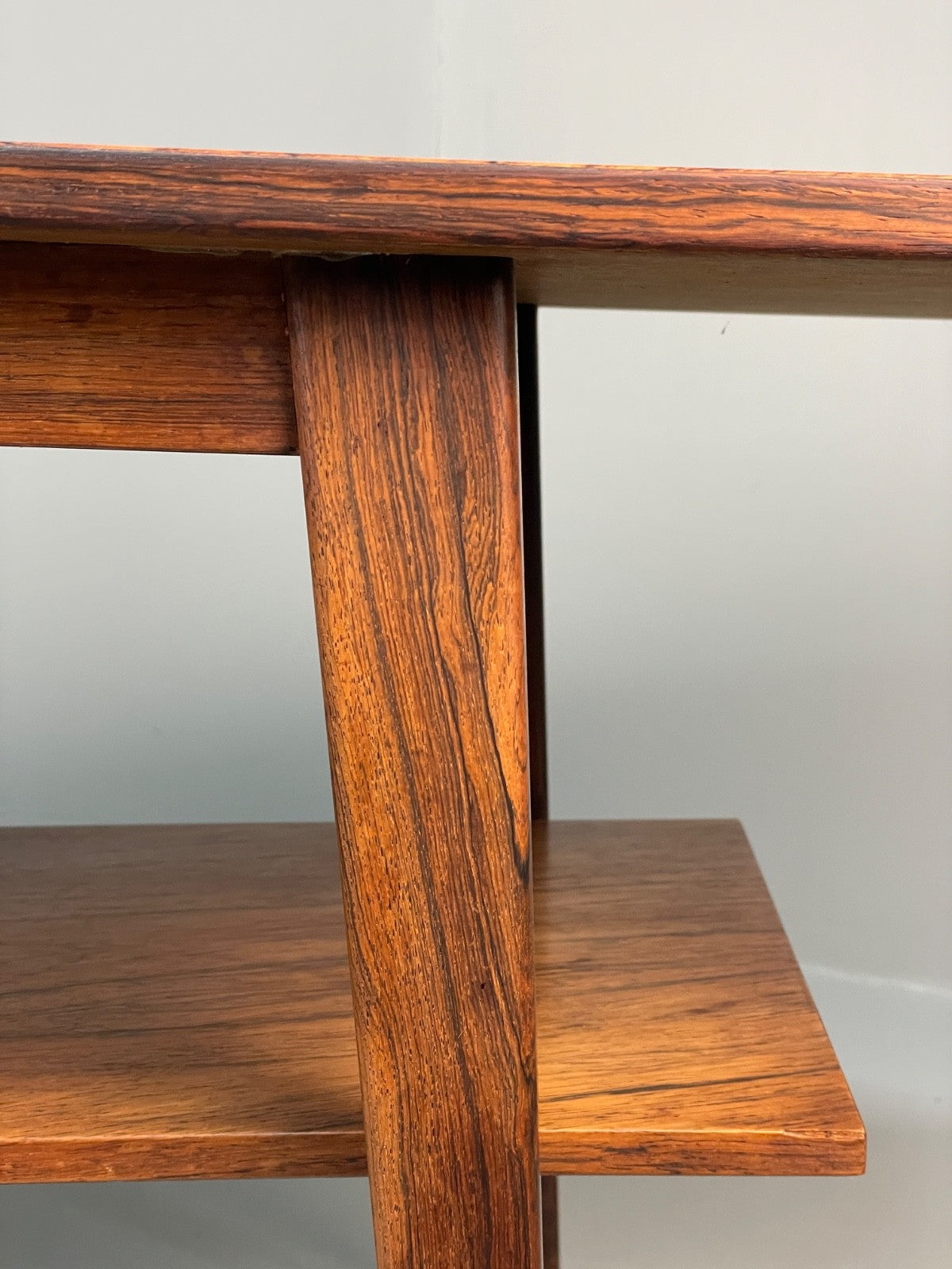 Curved 1960s Coffee Table Vintage Mid Century Danish With Shelf  EB10855 MWOO8