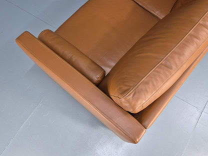 Vintage Tan Leather Two Seater Sofa Danish 1970s Retro Mid Century  EB10100 M2SS18