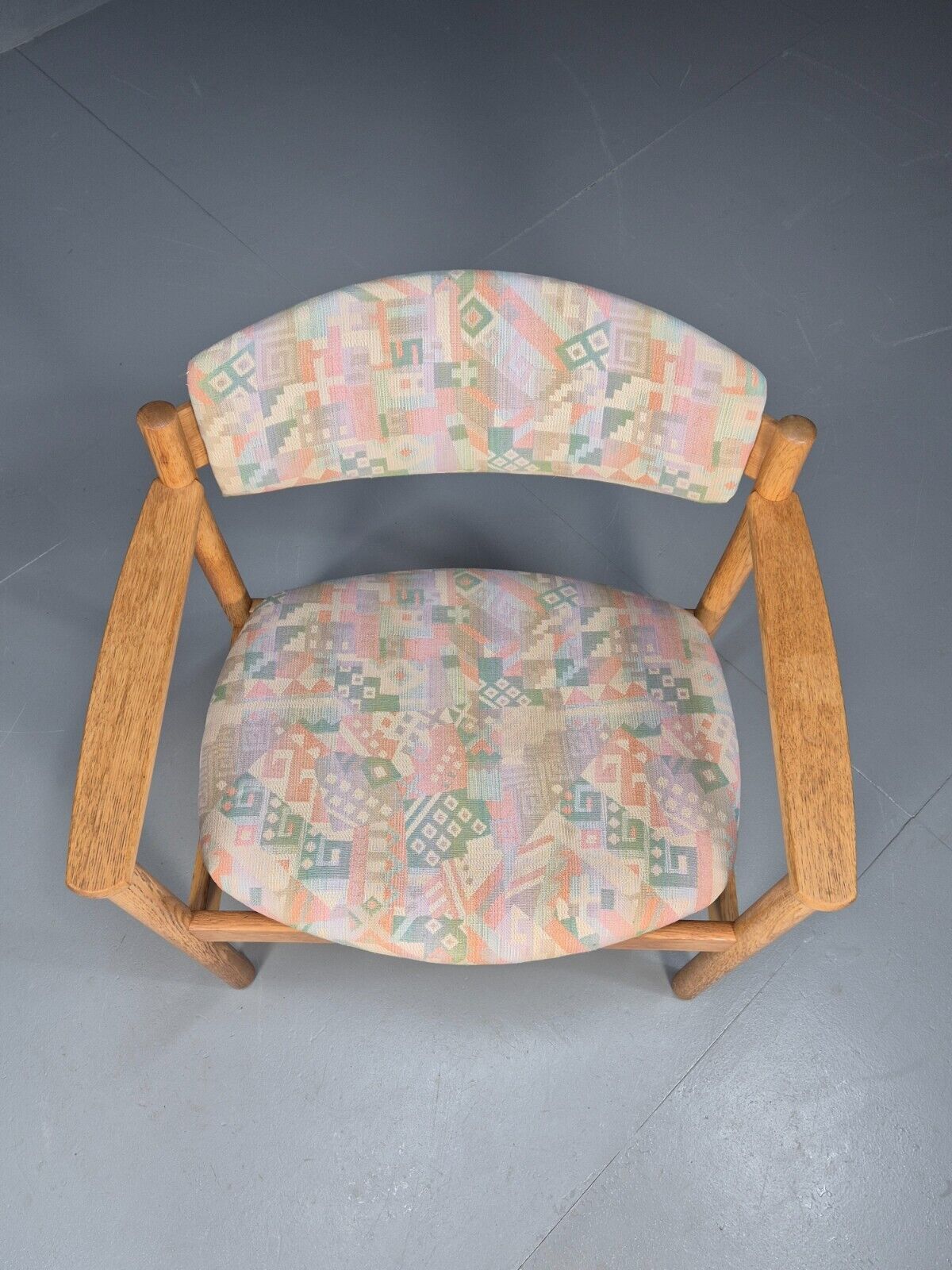Vintage Danish Elbow Chair Oak Frame FDB Mobler Jorgan Baekmark MCM EB8896 VDIN - UKDK FURNITURE