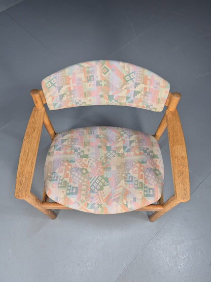 Vintage Danish Elbow Chair Oak Frame FDB Mobler Jorgan Baekmark MCM EB8896 VDIN - UKDK FURNITURE