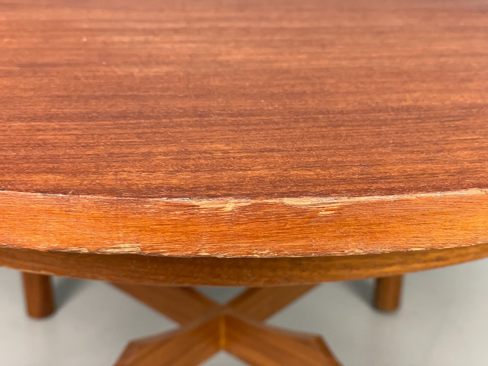 Vintage Teak Coffee Table 1960s Round Shape Mid Century EB11509 MWOO9