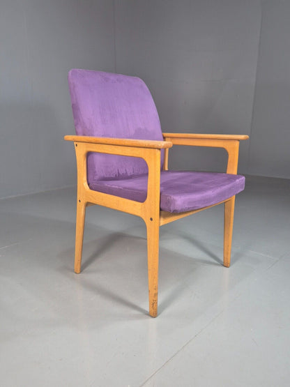 Vintage Danish Elbow Chair Purple Oak Frame O D Mobler Retro MCM EB8000 MNOR - UKDK FURNITURE