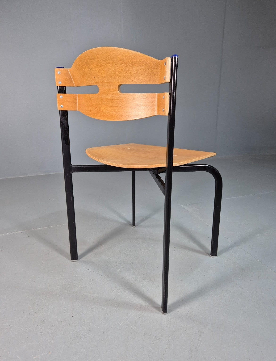 8 Stacking Chairs Danish Plywood and Metal Vintage Retro EB7277 MSTA8