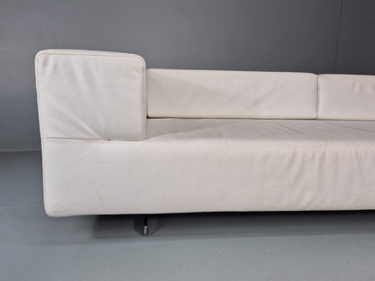Frighetto Four Seater Settee White Leather Modern Design  EB10626 M4SS2