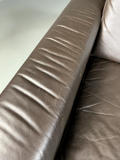 Danish Leather Lounge Chair Vintage 1970s Retro MCM EB5406 MNOR15