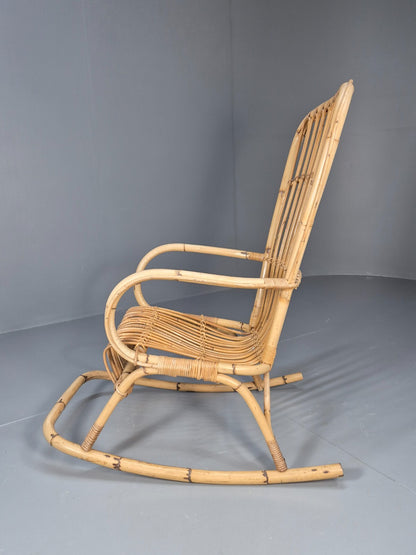 Vintage Cane Rocking Chair Retro Seating EB8875 VBER - UKDK FURNITURE