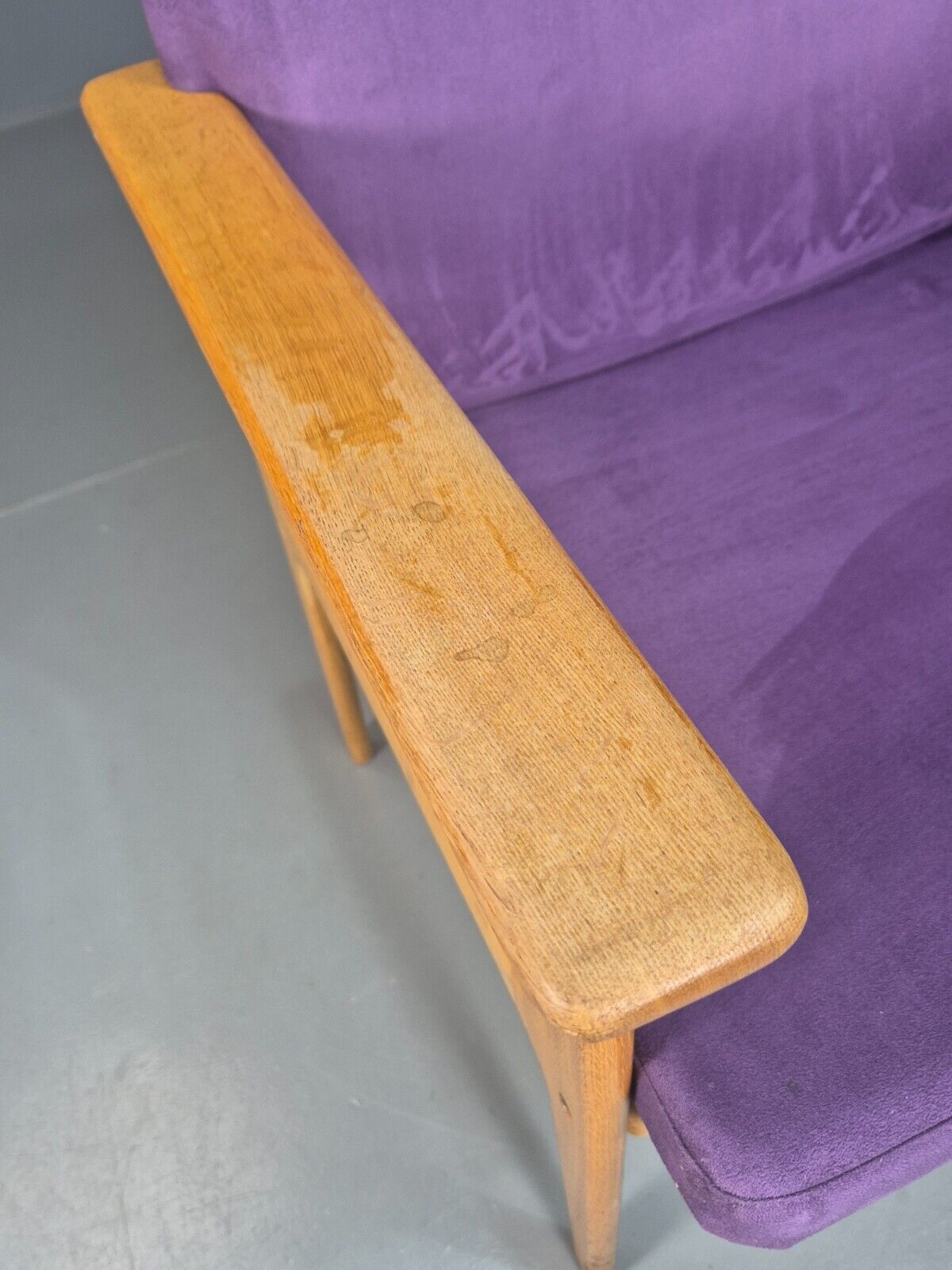 Vintage Danish Elbow Chair Purple Oak Frame O D Mobler Retro MCM EB8000 MNOR - UKDK FURNITURE