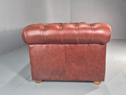 3 Seater Chesterfield Sofa Red Leather Studded Vintage EB10925 VCHE15