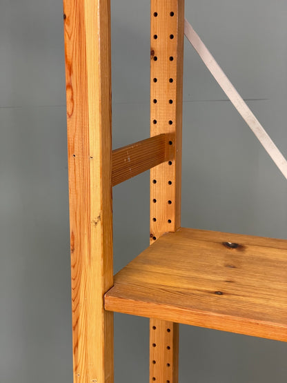 Pine Open Shelving Unit Adjustable Retro Scandi Solid EB11782 MWOO9