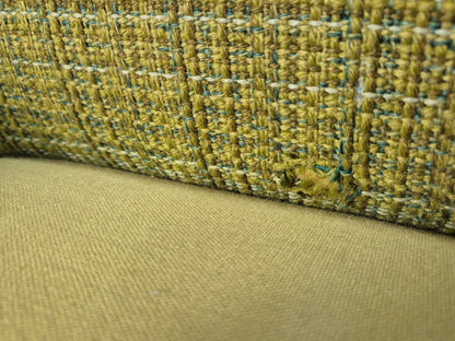 Vintage Danish 2 Seat Sofa Green Wool Teak Arms Retro MCM EB8900 M2SS - UKDK FURNITURE