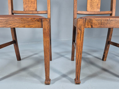 3 Arts and Crafts Heals style Oak Dining Chairs 1920s EB10695 VDIN4