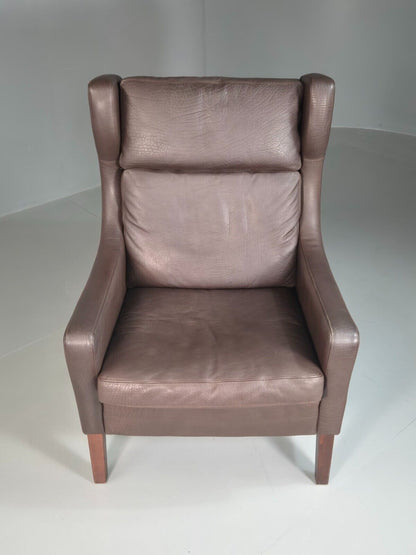 Vintage Danish Wingback Lounge Chair Leather Mogensen Retro MCM EB7233 MNOR - UKDK FURNITURE