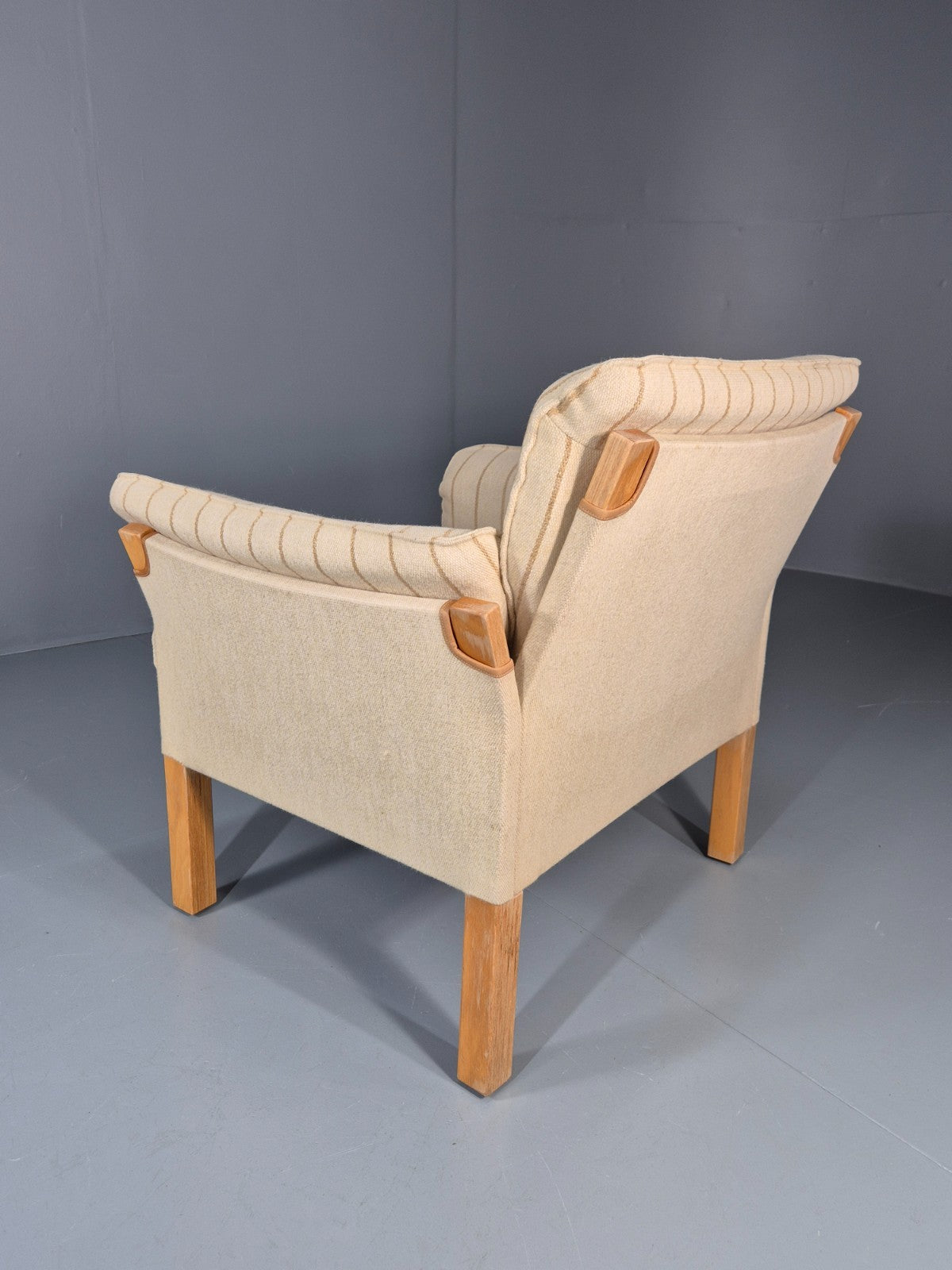 1970s Lounge Chair Vintage Denmark Nielaus Cream Wool MCM Retro EB11307 MNOR12