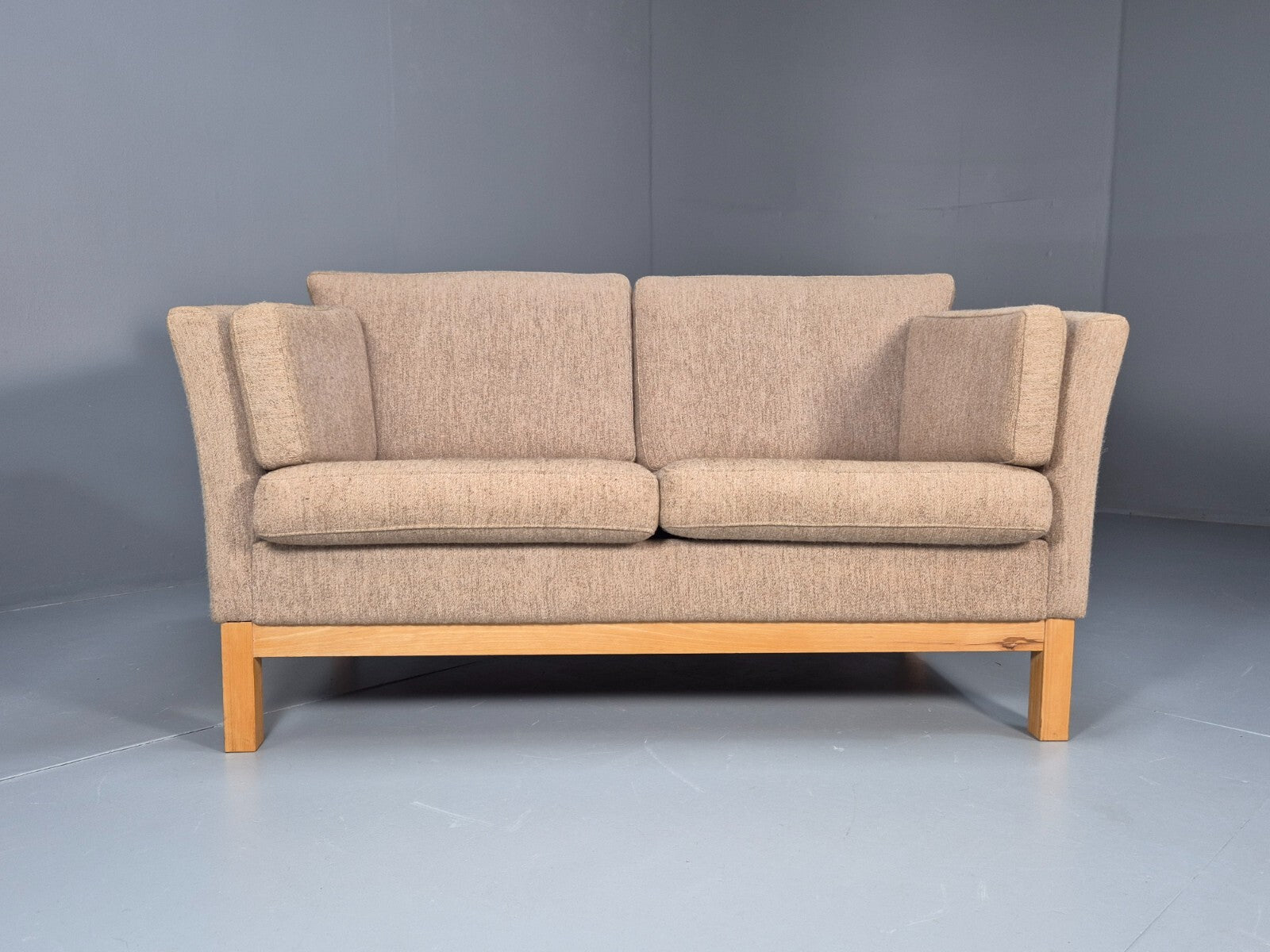 Vintage Danish Mid Century 2 Seat Sofa Beige Wool 1970s EB9668 M2SS - UKDK FURNITURE