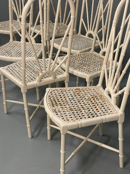 White Bamboo Dining Table & 8 Chairs Harrods 1950s Plantation Style EB11554 MWOO20