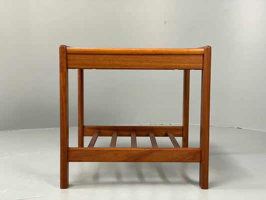 Vintage Teak Side Table Danish 1970s With Magazine Rack Bedside  EB11049 MWOO1