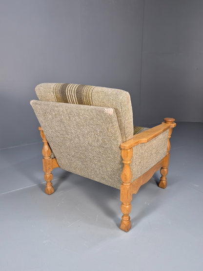 Vintage Danish Kjaernulf Style Oak and Wool Lounge Chair 1970s EB9596 MNOR - UKDK FURNITURE
