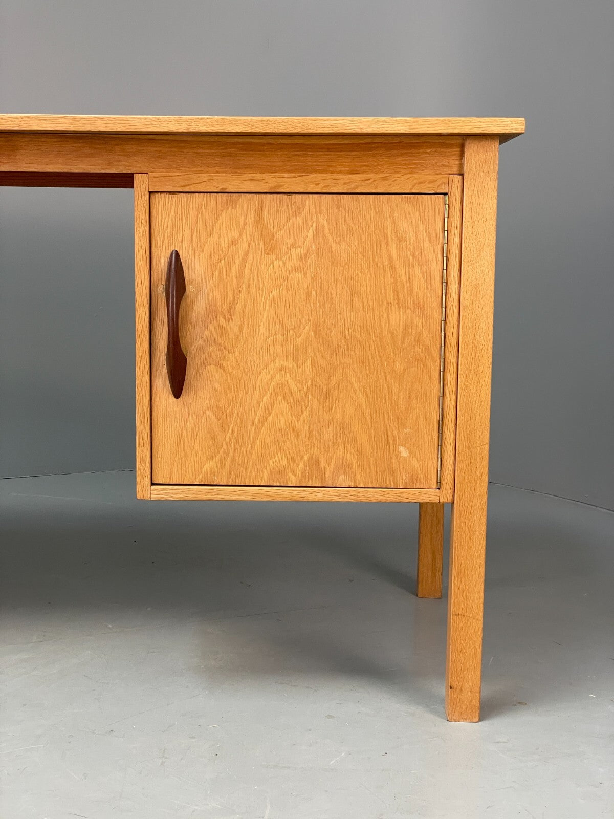 Vintage Danish Oak Desk Teak Handles With Drawers And Storage EB8722 MWOO - UKDK FURNITURE
