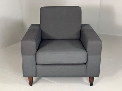 Vintage Danish Lounge Chair by Hurup Slate Grey Fabric Retro MCM EB6116 MNOR1