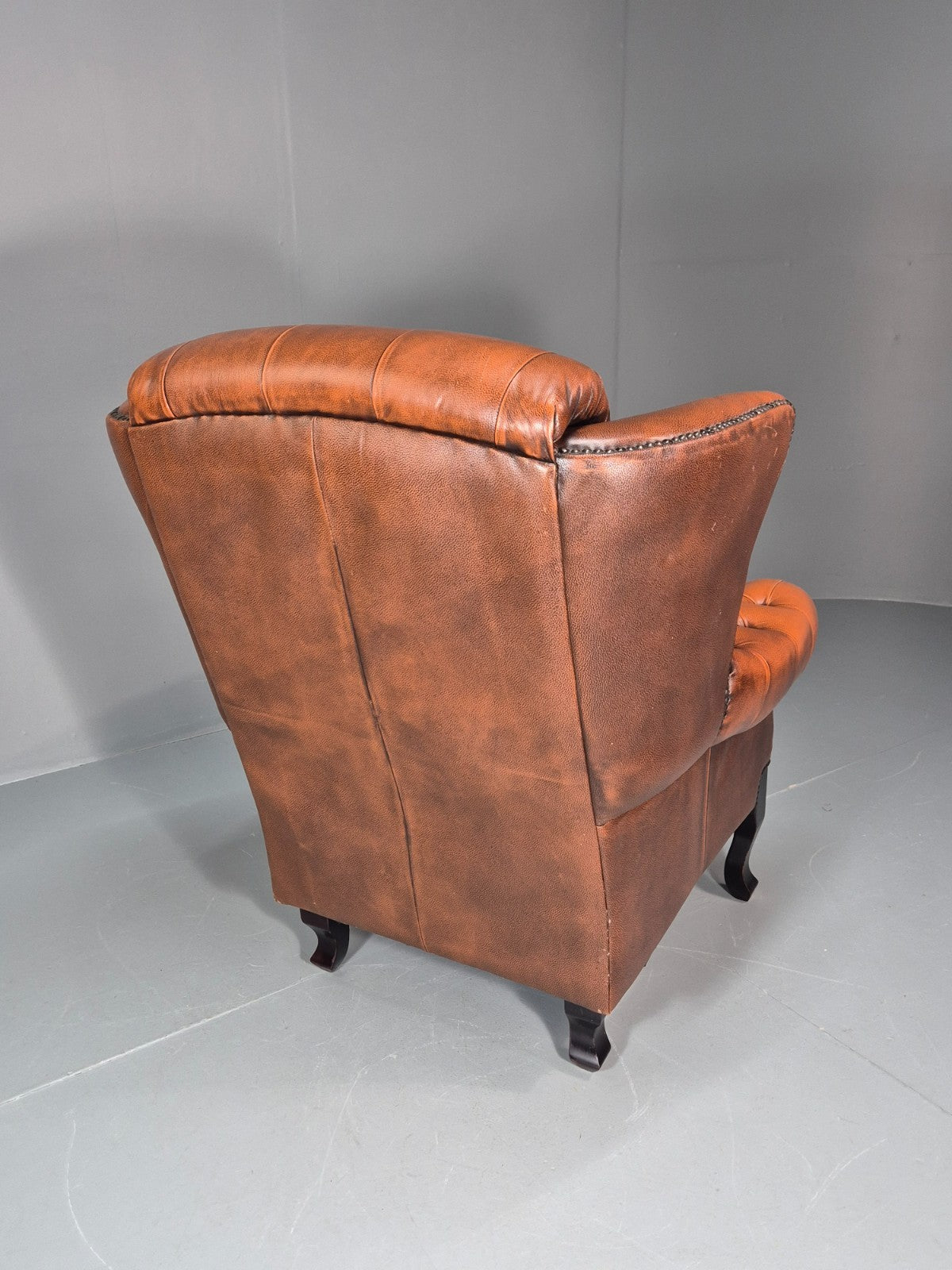 Vintage Leather Wing Back Club Chair  Denmark Chesterfield Style  EB10732 VLEA14