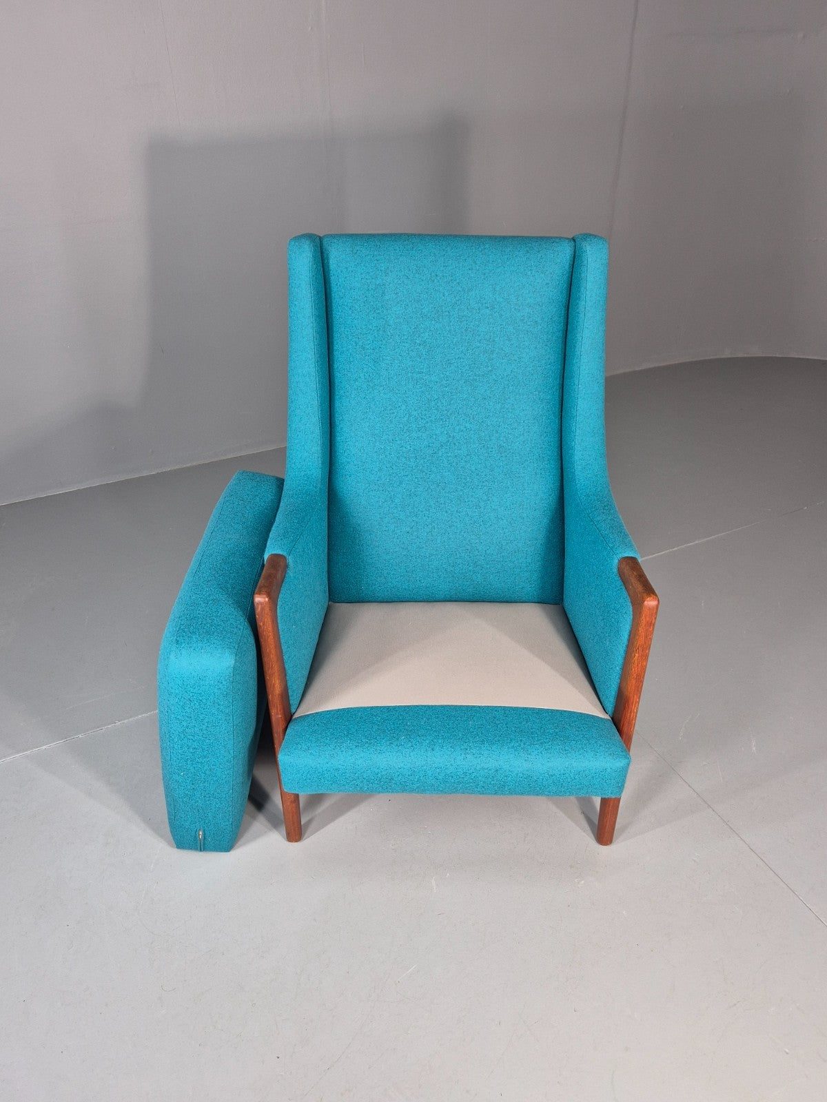 Vintage 1960s Lounge Chair Reupholstered Blue K E Ekselius For JOC EB11092 MNOR7