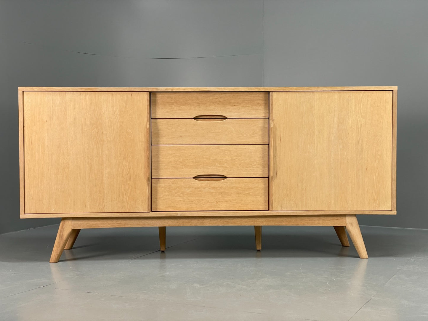 Modern Danish Oak Sideboard - Sliding Door Drawer Mid Century Style EB10836 MWOO0
