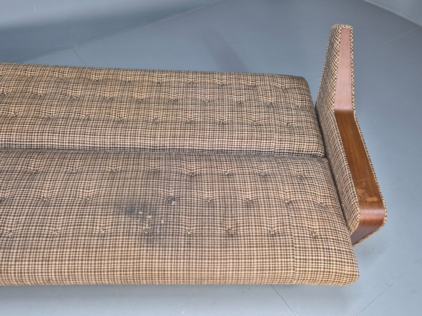 Vintage Mid Century Sofa Bed Teak Details to Arm 1960s Retro MCM EB9404 M4SS - UKDK FURNITURE
