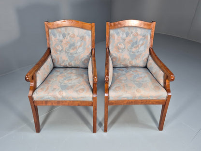2 Vintage Danish Empire Lounge Chairs Blue Ash Frame 1920s EB9644 VCLO - UKDK FURNITURE