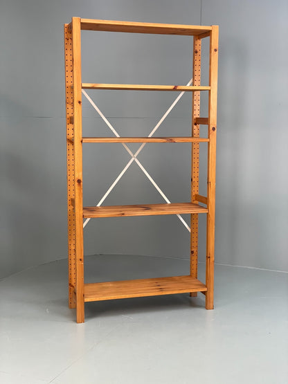 Pine Open Shelving Unit Adjustable Retro Scandi Solid EB11783 MWOO0