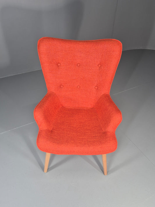 Mid Century Modern Style Lounge Chair Orange Chenille Modern EB11481 MNOR1